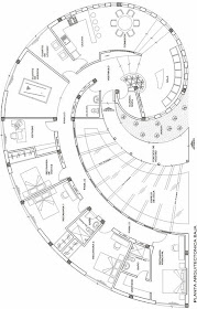 PLANO DE CASA CARACOL GRANDE CON ESPEJO DE AGUA Y 4 DORMITORIOS