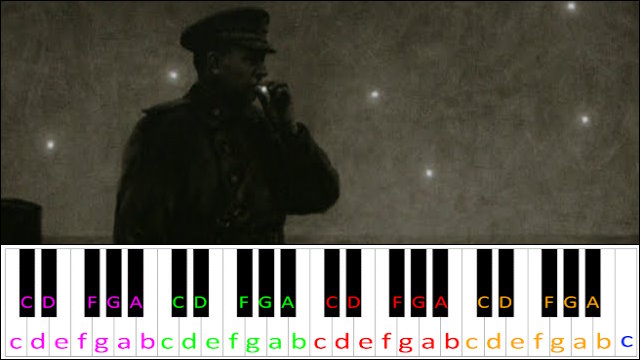 Dark is the Night (Soviet the Great Patriotic War Song) Piano / Keyboard Easy Letter Notes for Beginners