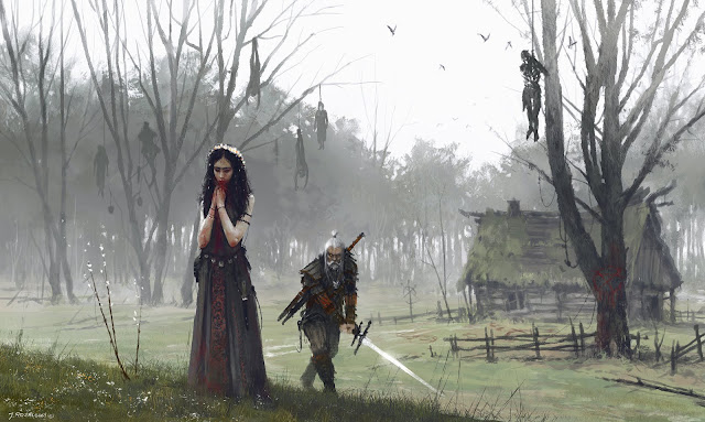 The Witcher Jakub Rozalski illustration witcher fan art