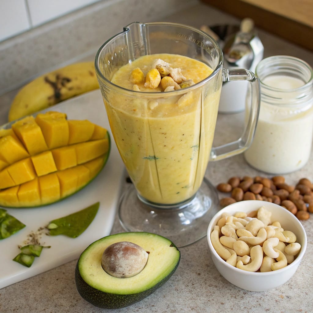 Mango Avocado Smoothie with Nuts Recipe