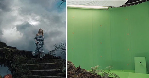 Image slider showing green screen effects photos.