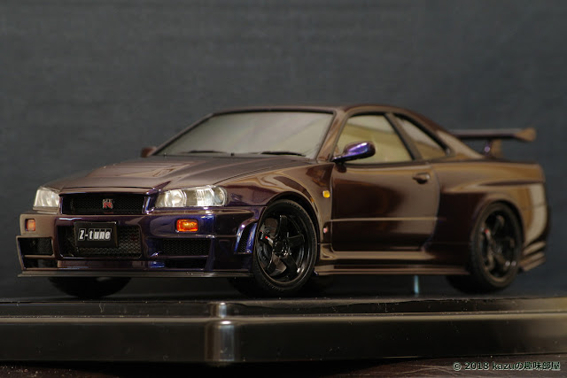 タミヤ 1/24 ニスモ R34 GT-R Z-tune ミッドナイトパープルⅢ仕様 完成写真 2 MidnightPurple III