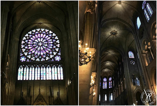 cathedral interior with stained glass and vaulted ceilings