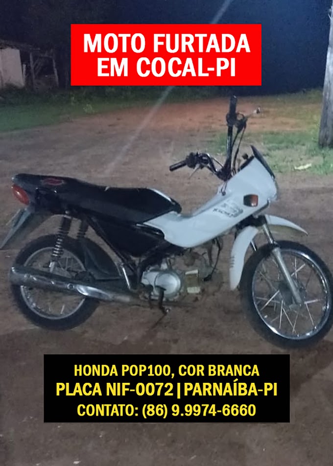 Motocicleta é furtada na zona rural de Cocal-PI