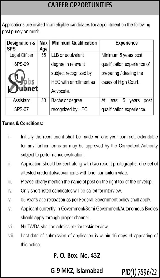 Public Sector Organization Government Jobs 2023 In Islamabad