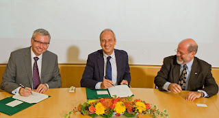 UBC President Stephen Toope, Max Planck President Peter Gruss and UBC Vice President Research and International John Hepburn