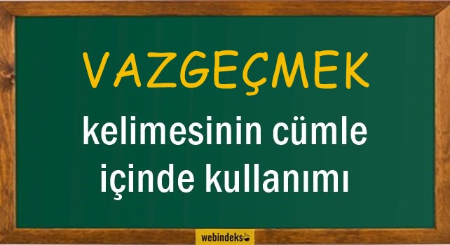 Vazgeçmek İle İlgili Cümleler, Kısa Cümle İçinde Kullanımı