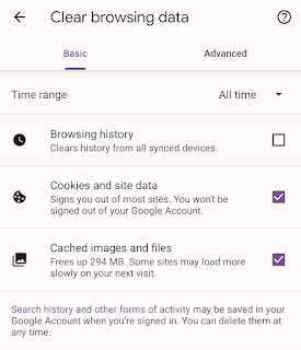 Clear browsing cache