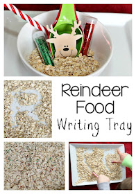 Make magical reindeer food and work on literacy by creating this Christmas writing tray for kids! Perfect for preschool and kindergarten.