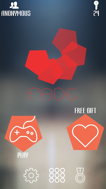 Home Screen of Fade Mobile Game App