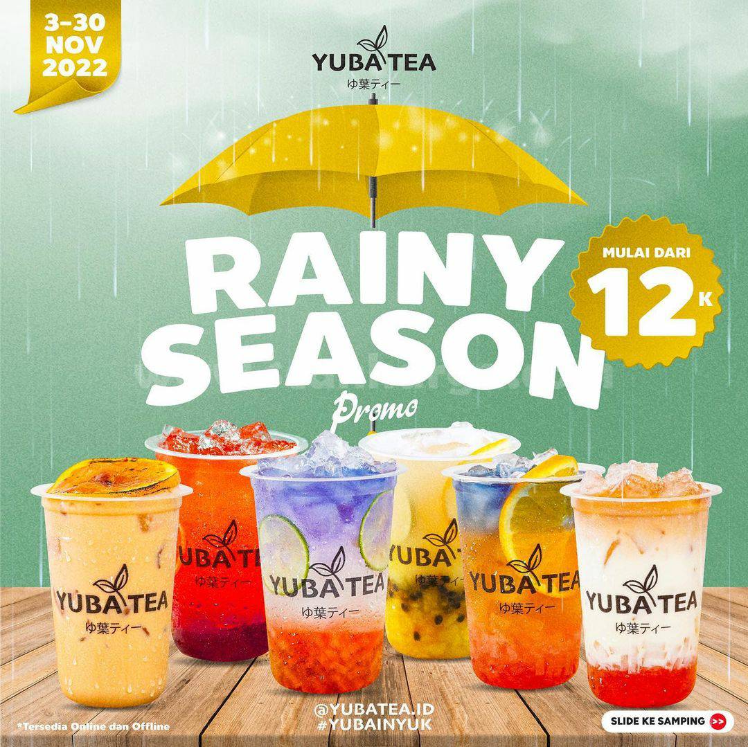 Yuba Tea Promo Rainy Season harga mulai dari Rp. 12RIBU