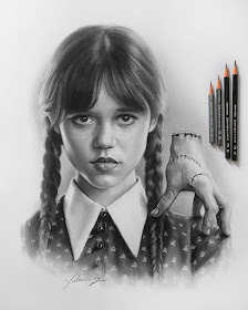 06-Addams-Family-Wednesday-Celebrity-Portraits-Krzysztof-Łukasiewicz-www-designstack-co