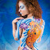 Blue Fish Butterfly Body Painting