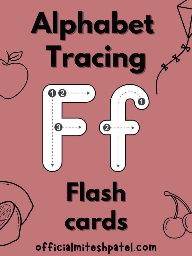 Free Printable Letter F Alphabet Tracing Flash Cards