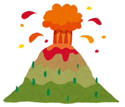 火山噴火のイラスト（自然災害）