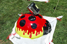 Franklin Art Center ladybug on display at the Town Common in August