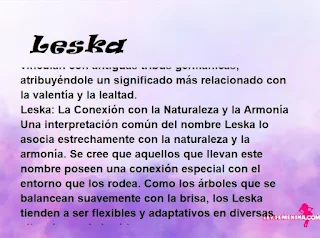 ▷ Significado del nombre Leska