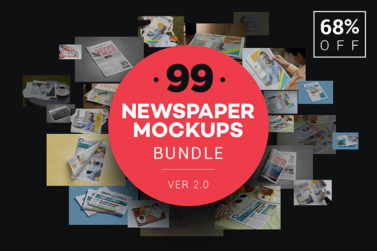 99 Newspaper Advert Mockups Bundle