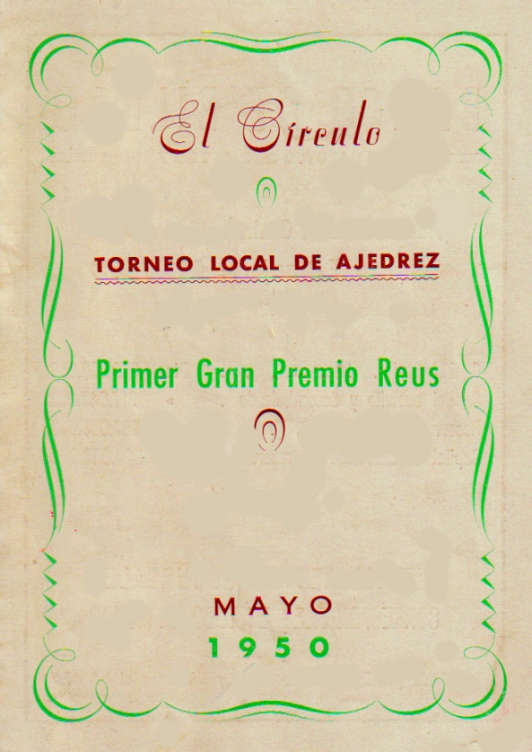 Portada del programa de I Gran Premio de Ajedrez Reus 1950