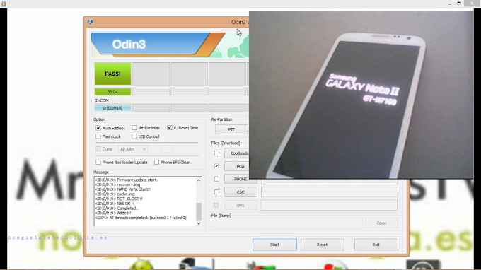  Como hacer Root al Samsung Galaxy Note android  con CF-Auto-Root y Odin (VIDEO)