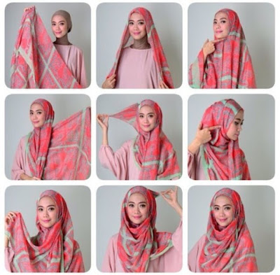 Jilbab segi empat sangat cocok untuk dikenakan di aneka macam program formal maupun non formal 30 Contoh Cara Memakai Jilbab Segi Empat Terbaru 2017