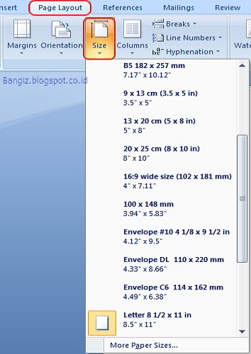 Pengaturan Kertas Pada Microsoft Word  Bangiz