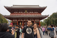 En el templo Sensoji Carlos y Pili