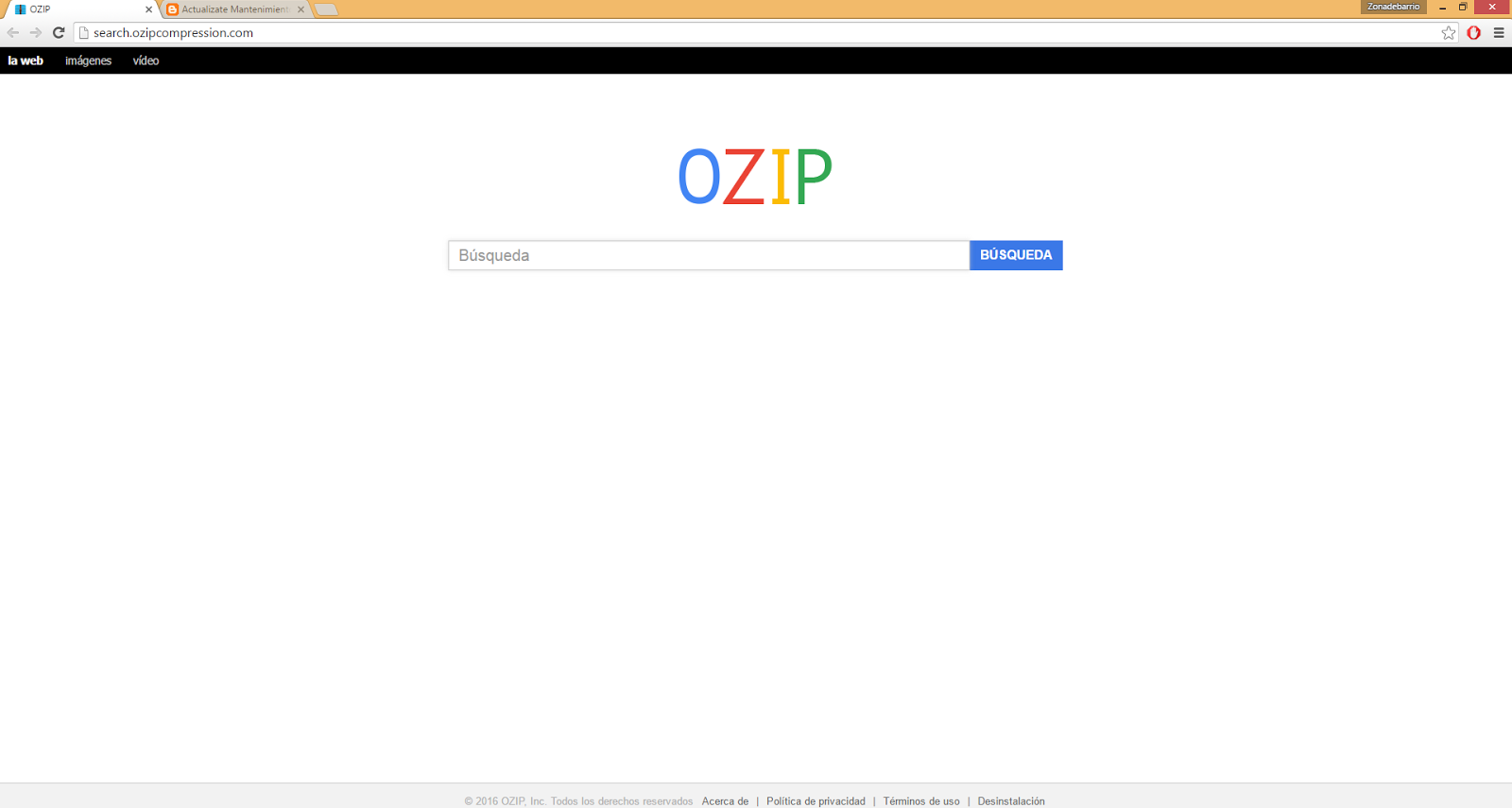 Eliminar search3.ozipcompression secuestrador 