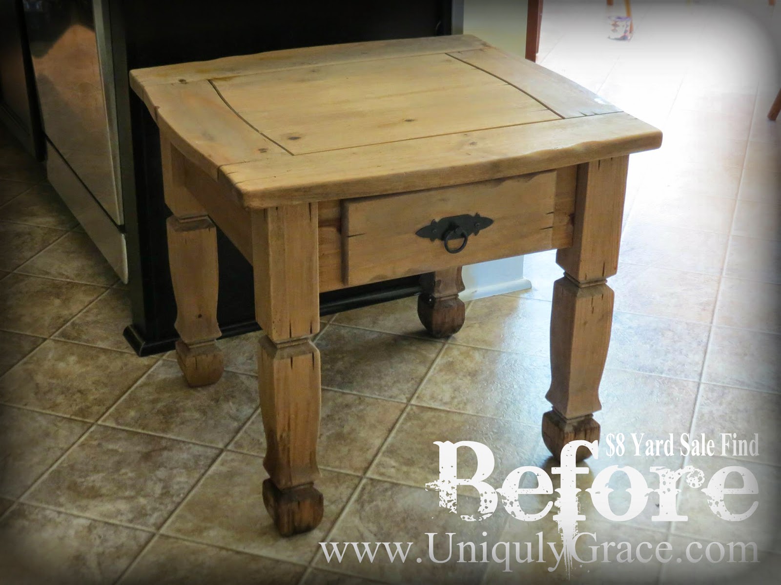 Uniquely Grace: A worn down Pier One End Table gets refinished ... - But with some attention, love and the right kind of paints it is now a  lovely piece suitable for any home.