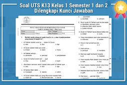 Soal Uts K13 Kelas 1 Semester 1 Dan 2 Dilengkapi Kunci Jawaban