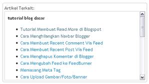 Cara Membuat Related Post atau Artikel Terkait dengan Sroll Box