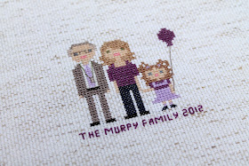 Mini Us, A Cross-Stitch Pixelated Family Portrait (with Typo) | The Inspired Wren