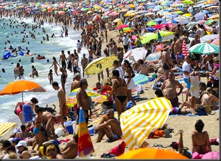 Overcrowded beach in spain 2