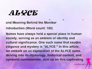 meaning of the name "ALYCE"