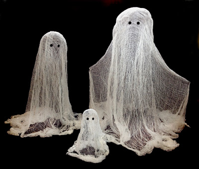 Easy to make cheesecloth ghosts