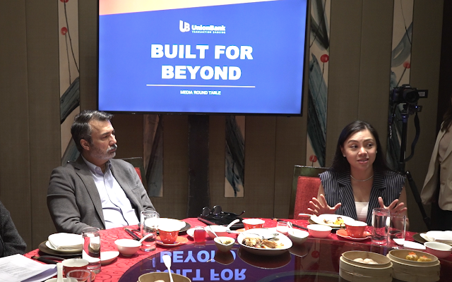 UnionBank's Ramon Duarte (UnionBank Transaction Banking Head) & Erika Dizon-Go (UnionBank Transaction Banking Corporate Product Management Head) shared how to make payments and transactions easier in a media roundtable discussion at Makati Shangri-la last November 9, 2023