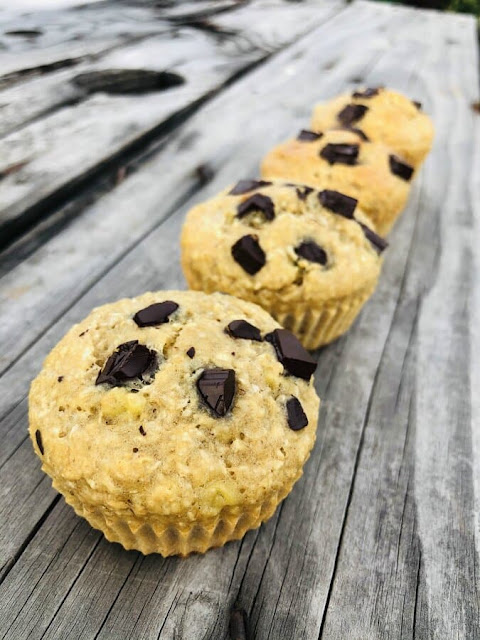 Muffins chocolat -  banane - coco