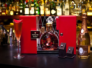 photos of louis xiii diamond jubilee fizz expensive cocktail with diamond souvenir