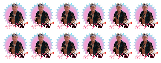 Barbie the Movie: Kenrgy Free Printable Cupcake Toppers or Circular Labels.