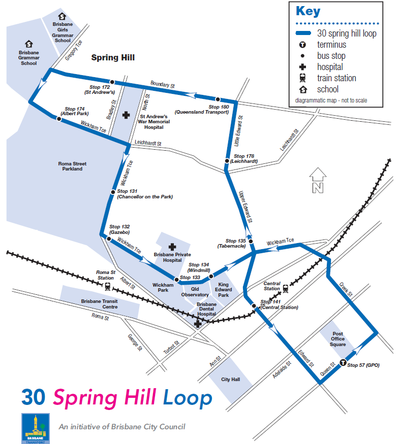 Brisbane-city-public-transport-free-loop-bus-services-routes-timetables-map-travel