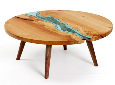 meje bundar kombinasi resin unik