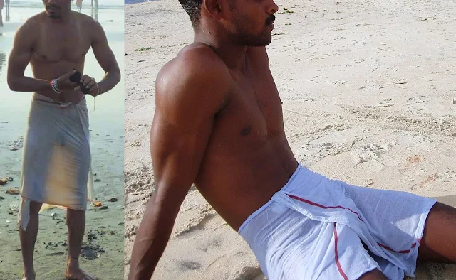 Men Bathing with Towel