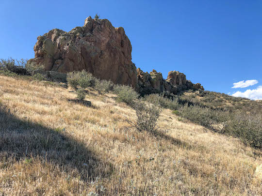 Prominent Devil's Backbone rising above Loveland Colorado