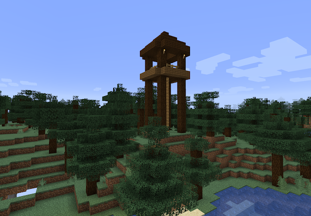 An easy minecraft watch tower build