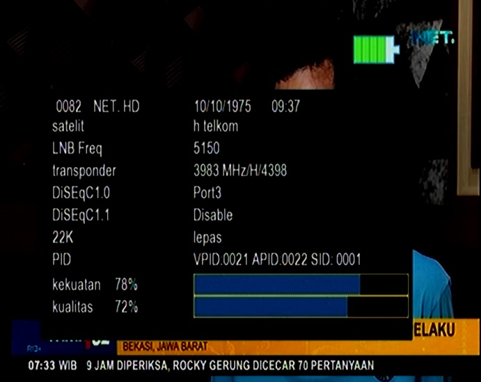 Frekuensi Net TV HD di Satelit Telkom 4 C-Band
