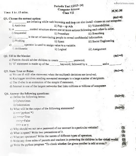CLASS VIII - COMPUTER SCIENCE - PERIODIC TEST PAPER (SOLVED) #Class8Computers #eduvictors