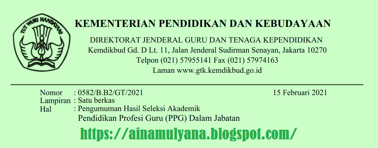 Kementerian Pendidikan dan kebudayaan telah menyampaikan  PENGUMUMAN HASIL PRETEST PPG TAHUN 2019 (CALON PESERTA PPG DALAM JABATAN TAHUN 2021)