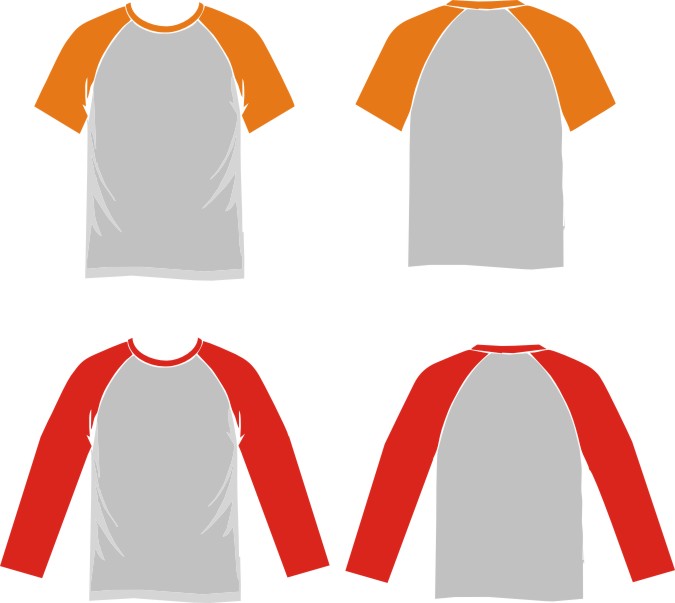 Template Kaos lengan panjang Raglan Gratis KUMPULAN 