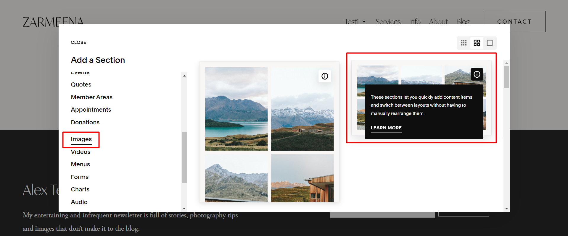 How to Add Scrolling Images in Squarespace