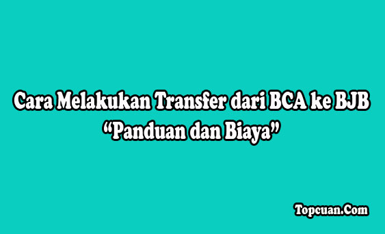 Topcuan.Com - Anda dapat mentransfer uang  dari Bank BCA ke bank manapun. Salah satunya yaitu ke BJB. Ada beberapa cara yang bisa dilakukan untuk melakukan transfer. Pada artikel ini, kami akan membahas cara transfer BCA ke BJB melalui metode transfer ATM dan m-banking.  Cara Melakukan Transfer dari BCA ke BJB: Panduan dan Biaya Cara Transfer dari BCA ke BJB Melalui ATM Untuk transfer uang BCA ke BJB, sudah termasuk transfer antar bank yang memerlukan kode bank agar transfer berhasil. Silakan lihat berikut untuk metode transfer.  Pergi ke ATM BCA terdekat Masukkan kartu ATM dan PIN Pilih menu "Transaksi lainnya" Pilih menu "Transfer" Pilih menu "Transfer ke bank lain" Masukkan Kode Transfer Bank BJB 110 + 10 Digit Nomor Rekening BJB yang dituju Masukkan jumlah yang akan ditransfer dan pilih yang benar Nama, rekening tujuan dan jumlah akan muncul  Jika benar, tekan "Ya" dan pilih "Transfer dari Tabungan" Simpan bukti transfer Transaksi selesai Cara Transfer dari BCA ke B melalui M-Banking Buka aplikasi m-banking di ponsel Anda Pilih m-transfer Pilih transfer  antar bank Masukkan nomor rekening penerima dan pilih BJB Klik daftar Setelah berhasil, kembali ke m-transfer Klik transfer antar bank Pilih nomor rekening yang sudah didaftarkan  Masukkan nominal transfer Pilih kirim dan masukkan nomor PIN Transaksi selesai Biaya Transfer BCA ke BJB Baru-baru ini, pemerintah telah menginstruksikan bank-bank di Indonesia untuk menurunkan biaya transfer menjadi Rp 2.500 pada akhir tahun lalu. Tapi, tentu saja, tidak semua bank menerapkan perintah ini. Hanya 21 bank yang menerapkan aturan ini.  BCA menjadi bagian dari 21 bank tersebut sehingga biaya transfer ke bank lain hanya Rp, 7.500 saja melalui ATM bersama. Sedangkan untuk transaksi lewat m-banking, dikenakan biaya sebesar Rp. 6.500.  Penutup Transfer dari BCA ke BJB ternyata sangat mudah untuk dilakukan, Anda hanya perlu menyertakan kode BJB yaitu 110  saat melakukan pengiriman. Sedangkan untuk kode BJB syariah yaitu 425. Selamat mencoba!